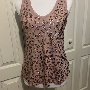 Sequin Embellished Pink Tank Top